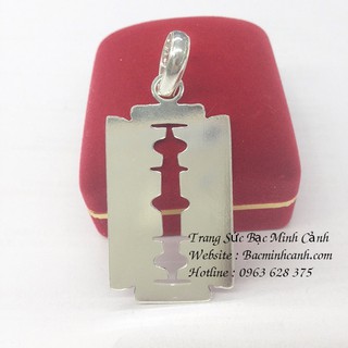 Mặt dây chuyền hình dao tem, dao lam bằng bạc