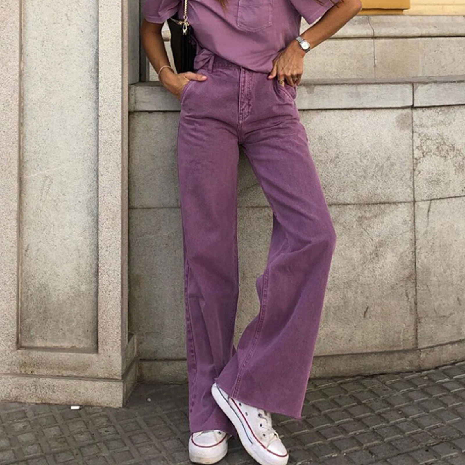 Quần Jeans Dài Ống Rộng Thời Trang Dành Cho Nữ