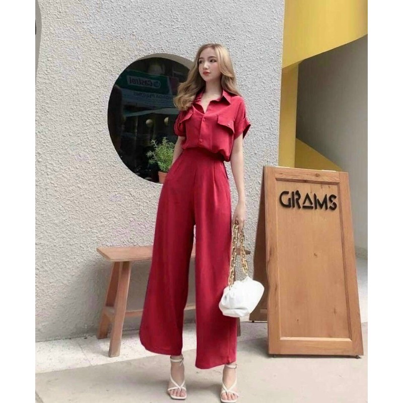 sét áo sơ mi + quần suông bigsize 55kg-95kg hàng hot bigsize❤️