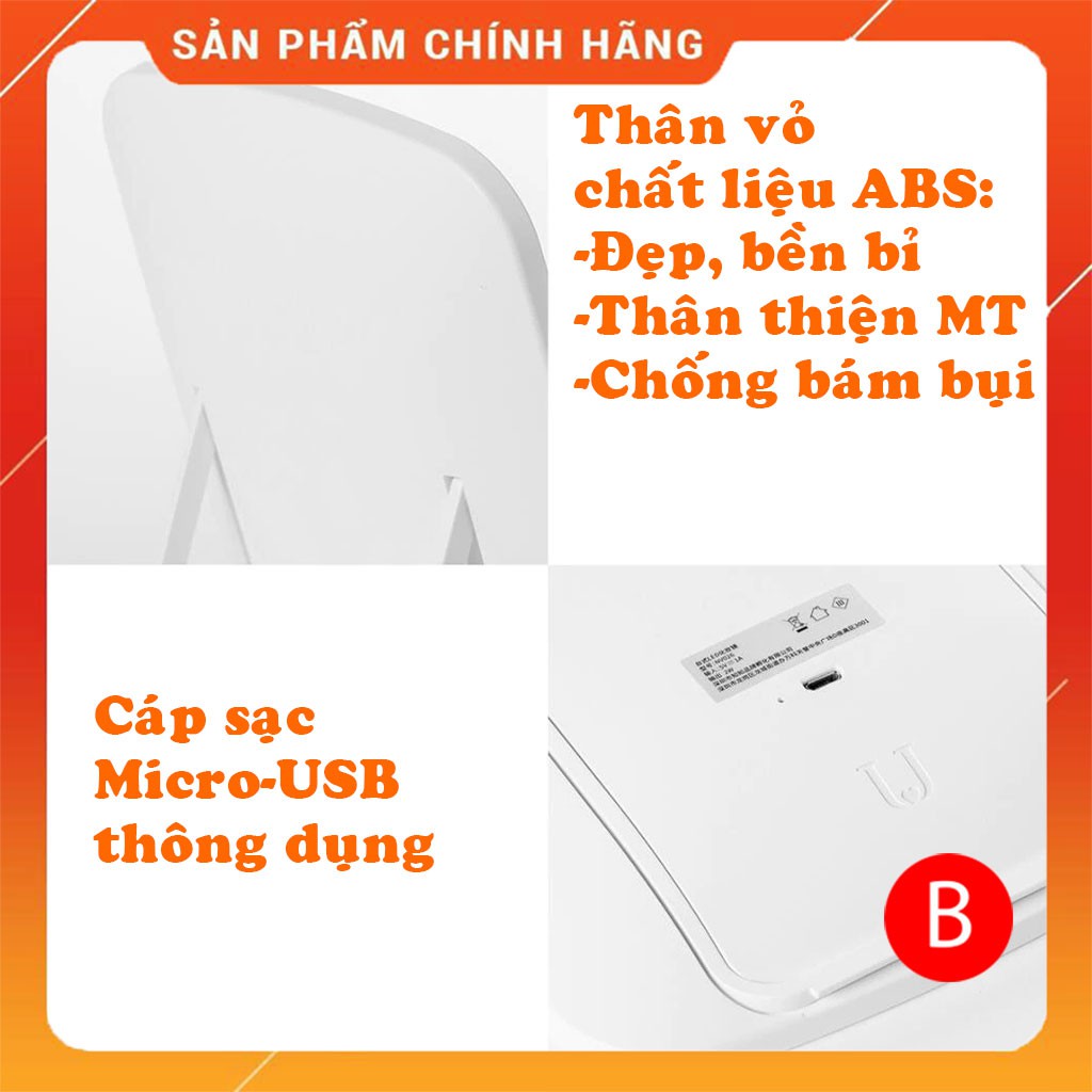 Gương trang điểm Xiaomi Jordan July NV026 có đèn led, dung lượng pin lên đến 1200mAh