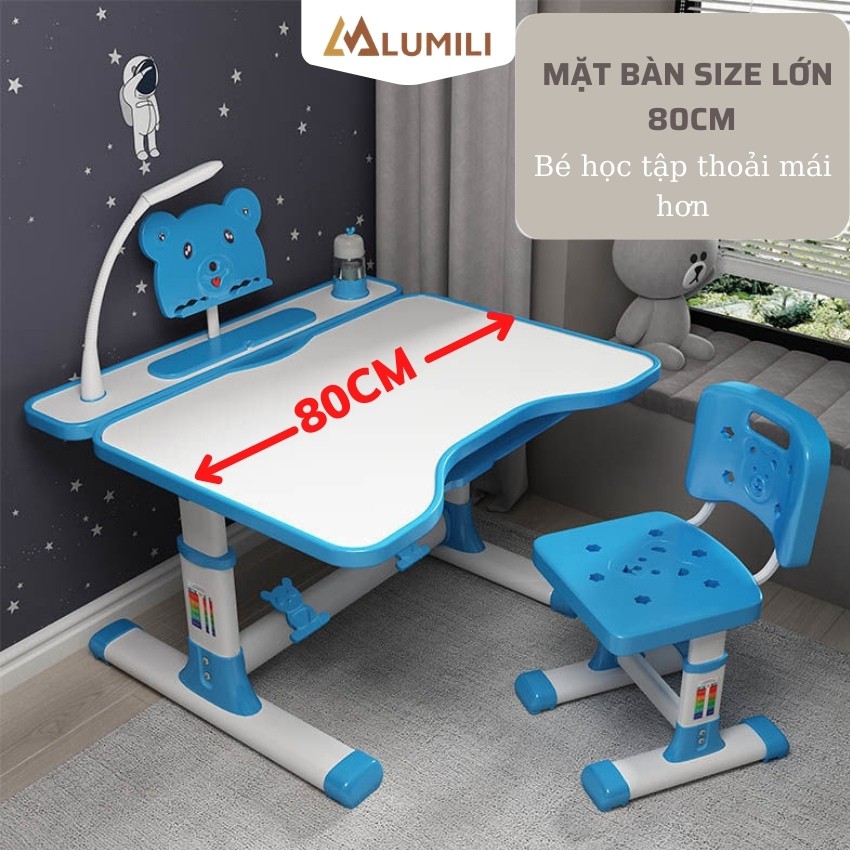 [ size 80 tặng chống cằm ] bàn học sinh thông minh chống gù chống cận lumili B8 nâng hạ độ cao nghiêng mặt bàn cho bé