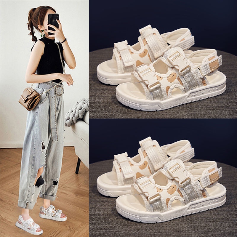 Giày Sandal Đế Mềm 1cm-3cm Cột Dây Hở Ngón Thời Trang Mùa Hè 2022 Cho Nữ