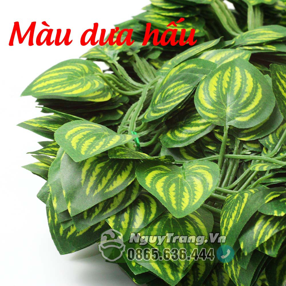 Dây leo cây giả, dải cây giả lá nho xanh, dưa hấu dài 2m2 1 dây