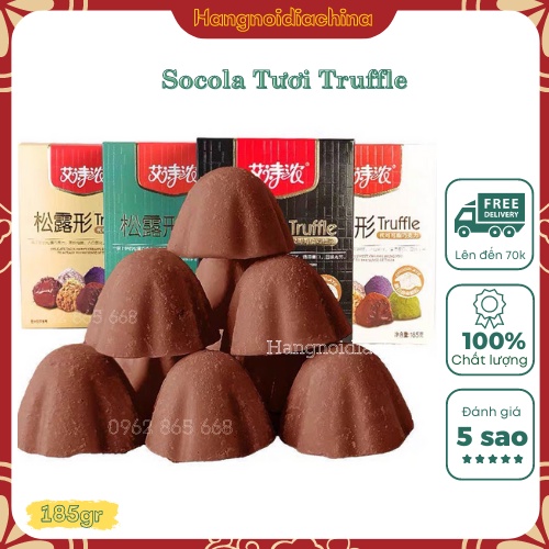 Socola Tươi Nama Truffle Hảo Hạng, 5 Hương Vị Tinh Tế Và Hấp Dẫn, Nama Chocolate Hộp 185g ~ 80 Cái