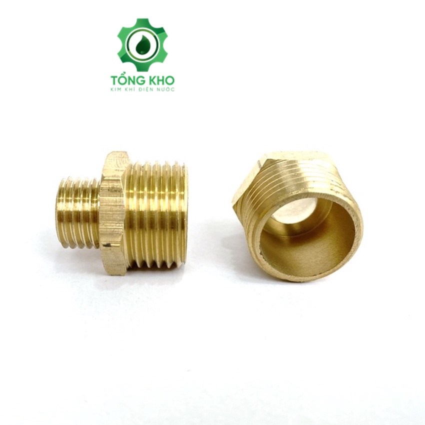 Kép 21mm thu 13mm nối thau 2 đầu ren ngoài - Kép thu ren ngoài 21mm sang 13mm -Tổng kho kim khí điện nước