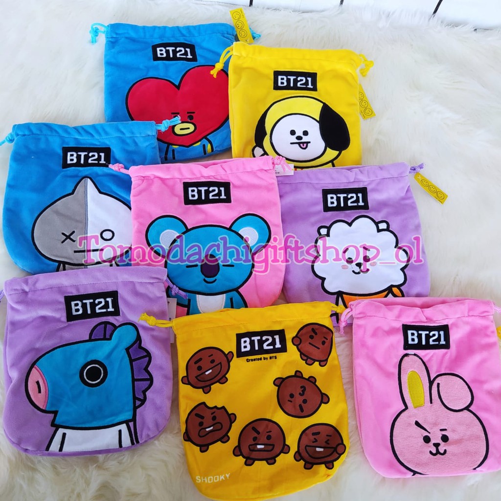 Túi Dây Rút Hình Bt21 / Bts Đáng Yêu