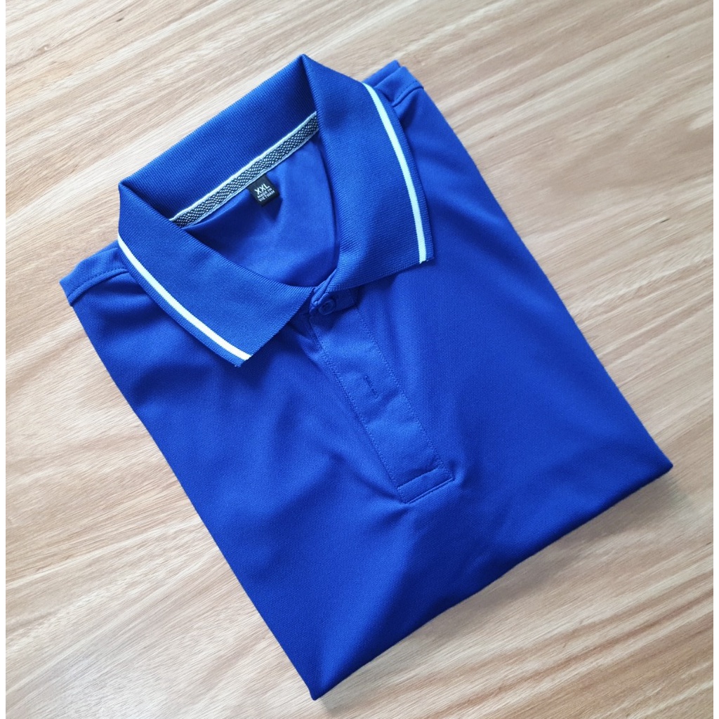 Áo đôi polo nam nữ BM BASIC MAN best and premium màu xanh dương cổ bẻ tay ngắn - APOLO 011