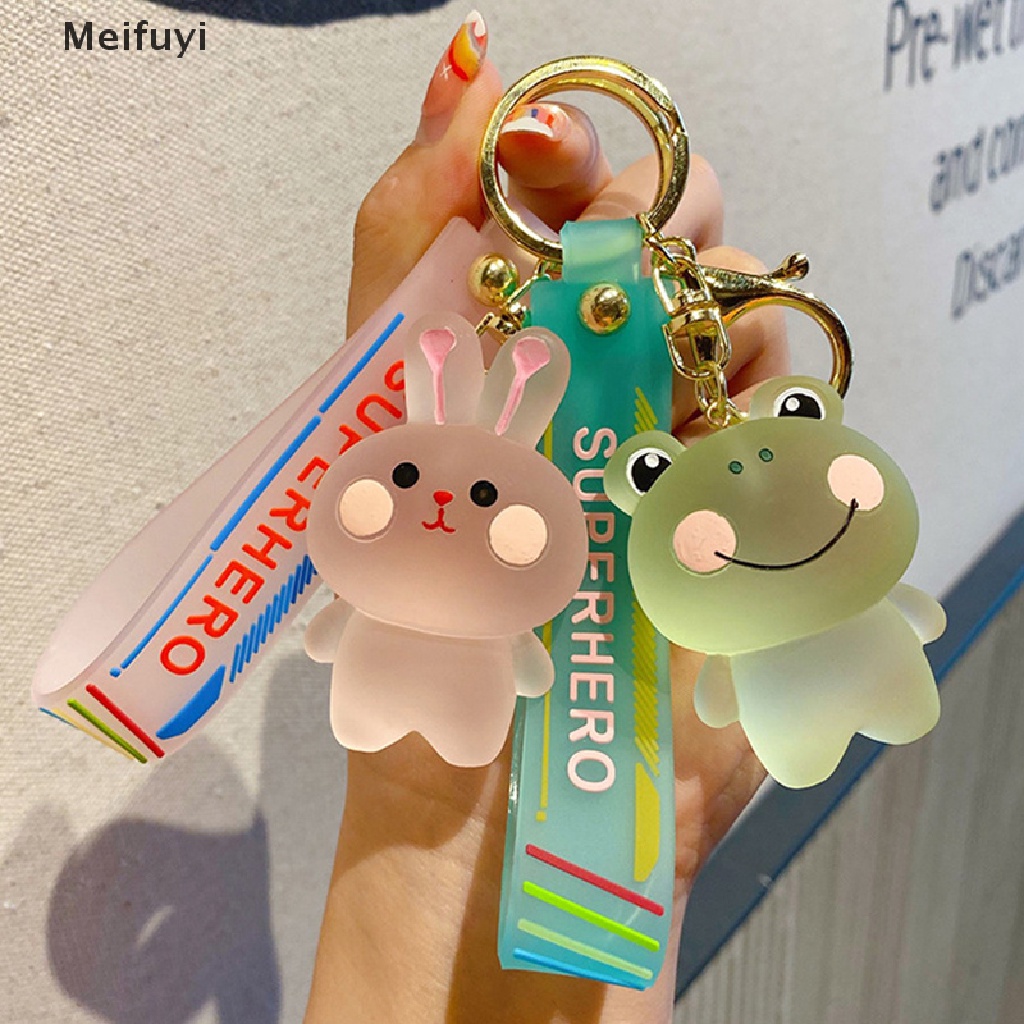 Móc khóa trong suốt hình động vật hoạt hình dễ thương