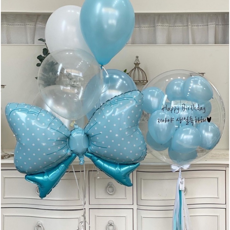 Bong Bóng Nơ Hồng Xanh Pastel Đáng Yêu Trang Trí Sinh Nhật - Yori Party