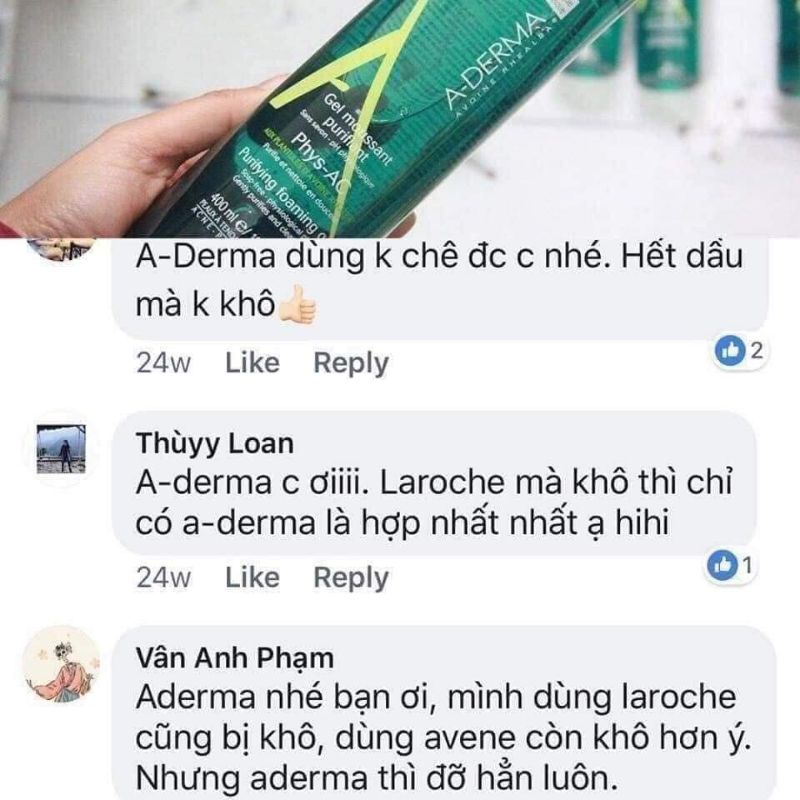 Sữa rửa mặt A-der.ma 400ml