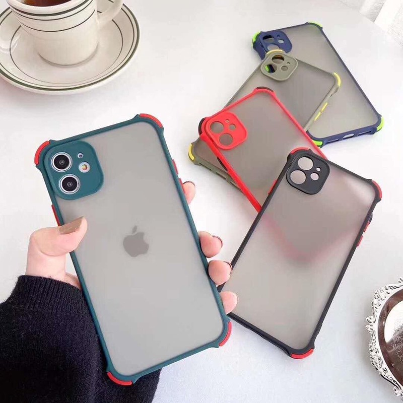 Ốp Iphone nhám viền màu chống sốc bảo vệ camera - 7/8/7plus/8plus/x/xs/xs max/11/11pro max - Phụ kiện HB