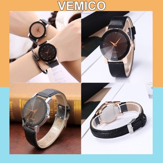 Đồng hồ đôi nam nữ Quartz dây da thời trang cực đẹp DH96
