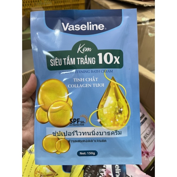 Kem tắm trắng da Vaseline Thái Lan whitening body shower 120gr