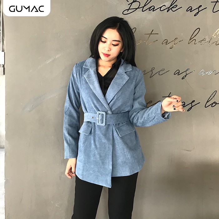 [Mã MABR07062 giảm 8% tối đa 50K đơn từ 249K] Áo khoác nữ gân đai eo GUMAC A12910