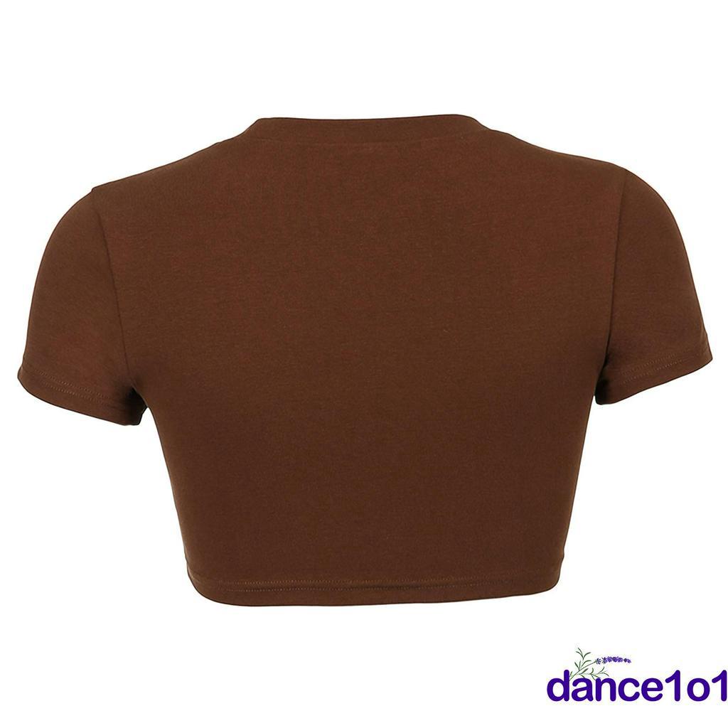 Áo thun nữ tay ngắn cổ tròn họa tiết chữ in đơn giản thời trang