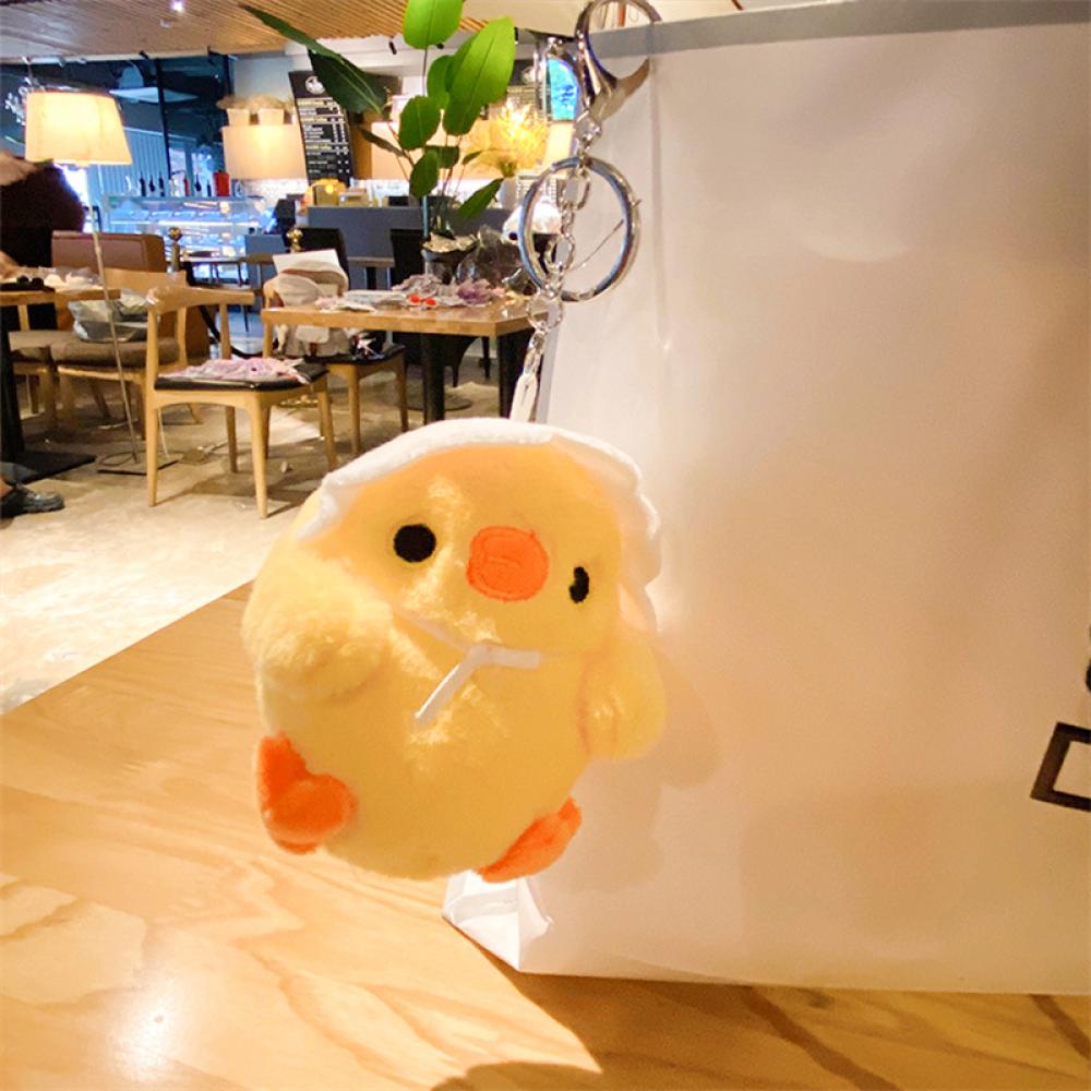 Móc Khóa Hình Gà Nhồi Bông 10cm Dễ Thương E2O8