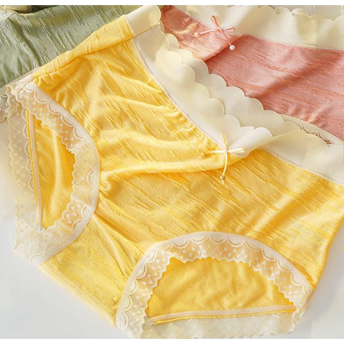 142868Quần Lót Cotton Phối Ren Dễ Thương Cho Nữ