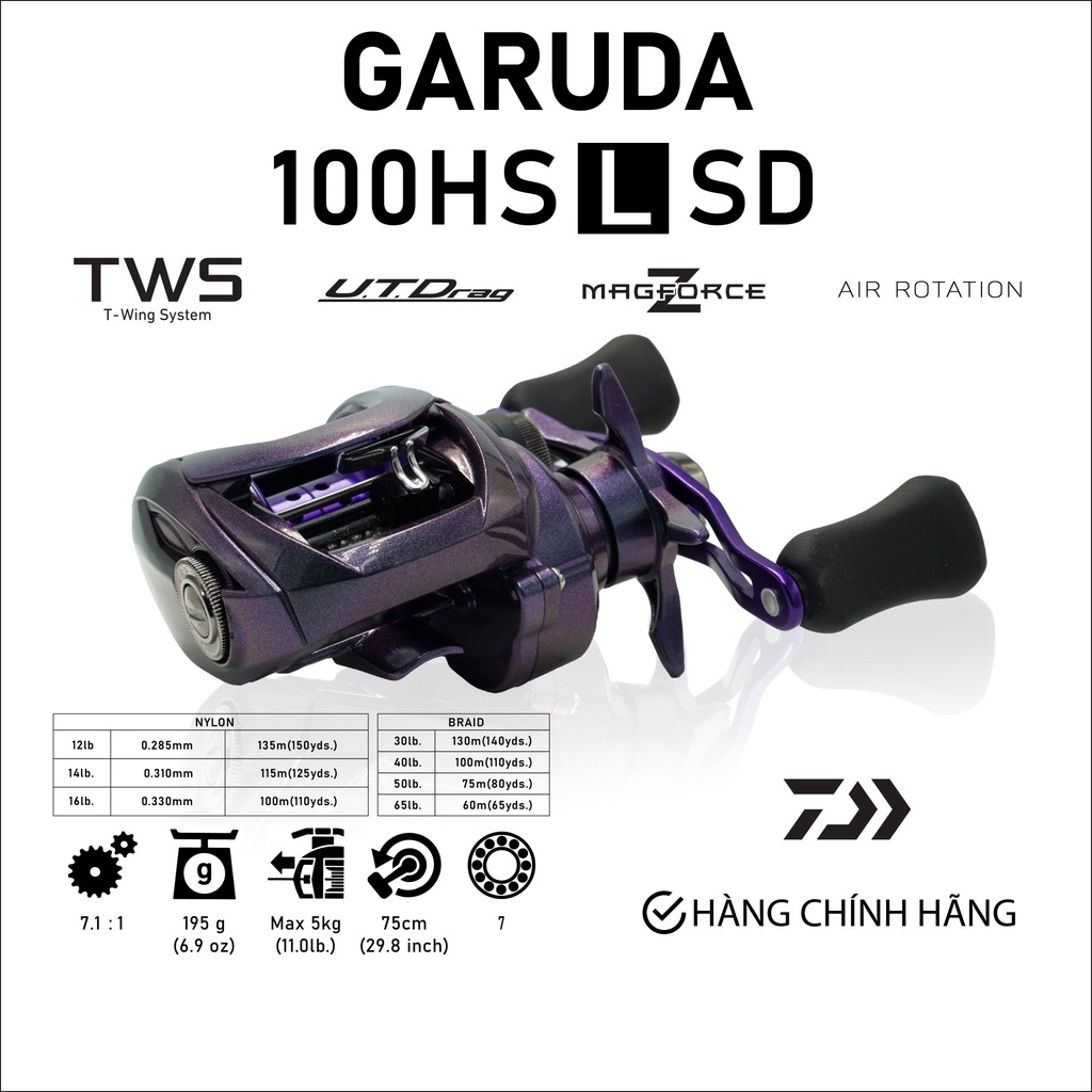 máy câu DAIWA GARUDA 100HSL SD