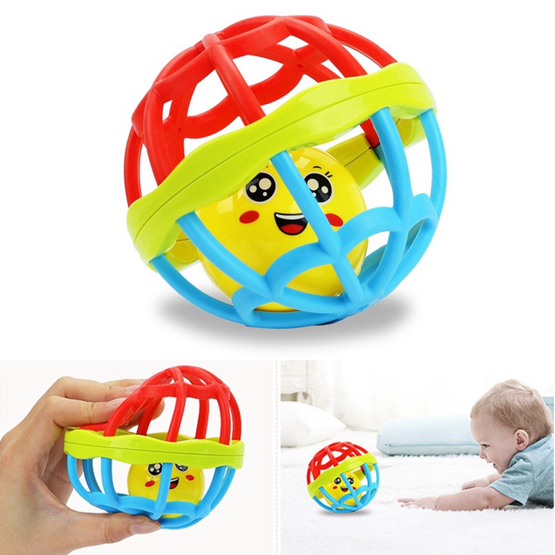 Đồ Chơi Bóng Lục Lạc Nhựa Mềm Dẻo An Toàn Cho Bé