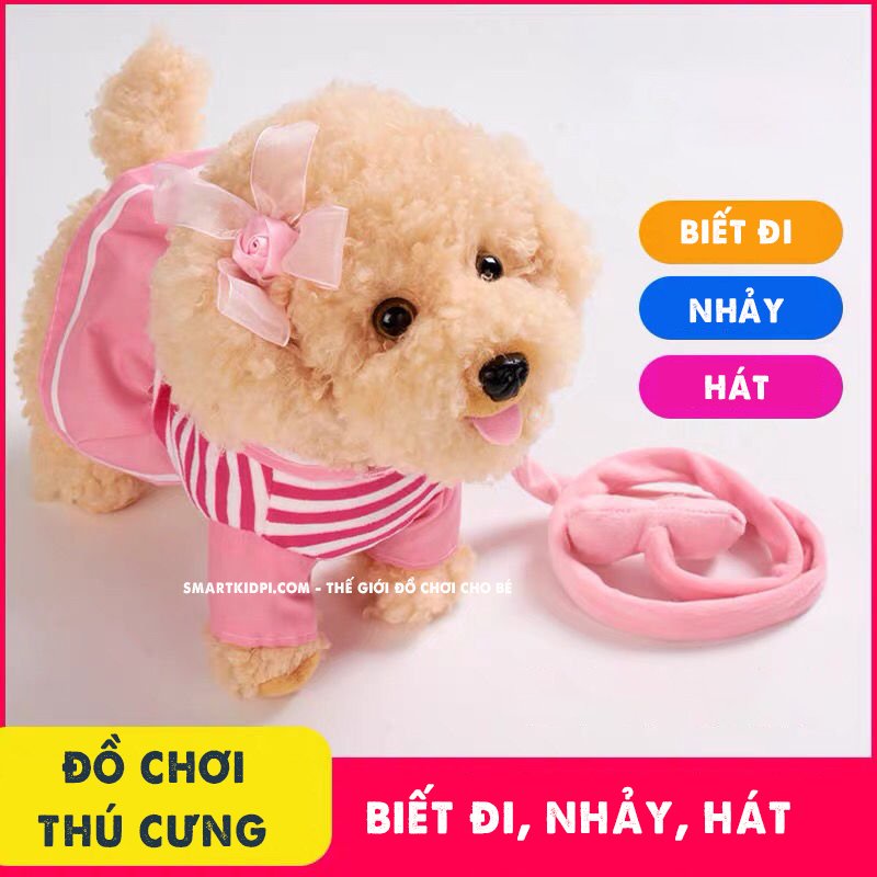 Đồ chơi thú bông hát tiếng Việt tiếng Anh lắc mông, Cún bông tiểu thư, Mèo bông