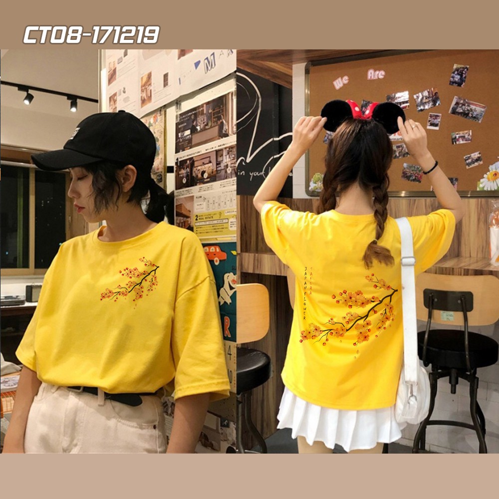 Áo Thun Hoa Anh Đào Nhật Bản Sakura Chữ Nhật CT08-171219
