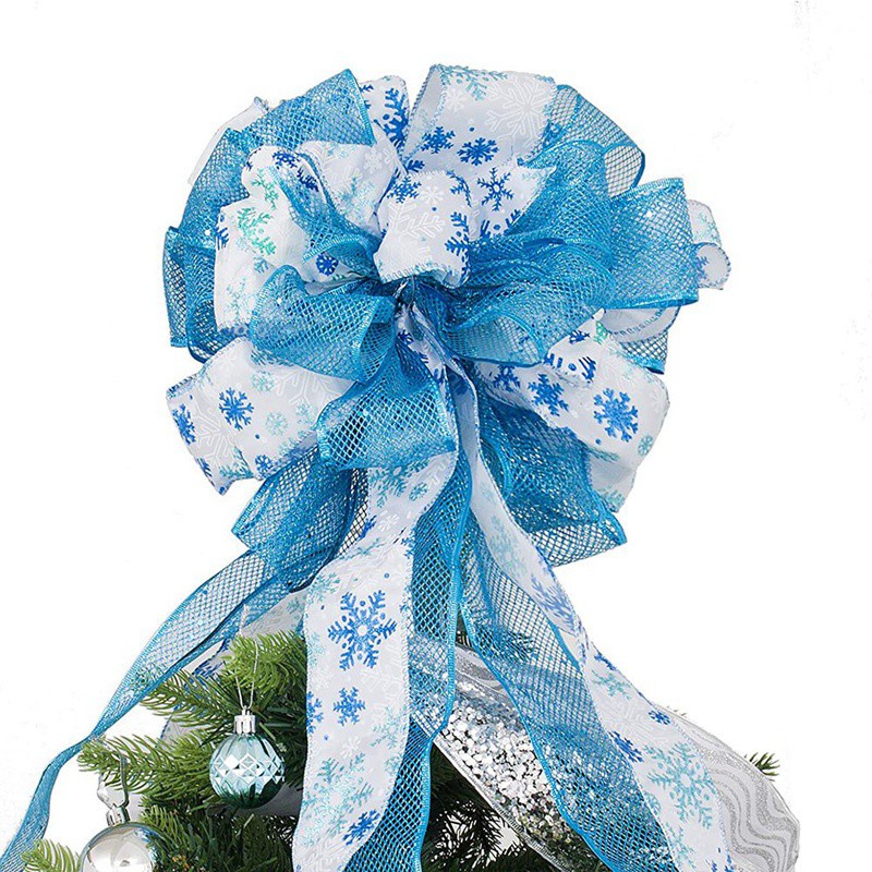 Christmas Ornaments with Sparkling Ribbon,for Christmas(Blue)