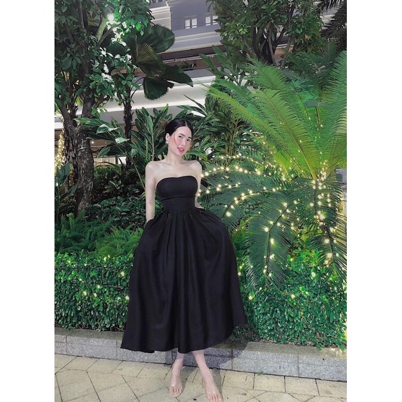 Đầm xoè cúp ngực tùng xếp ly