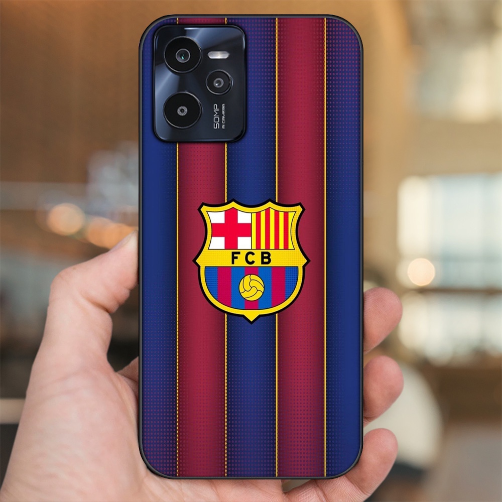 Ốp lưng Realme C35 viền đen in hình Barcelona Barca