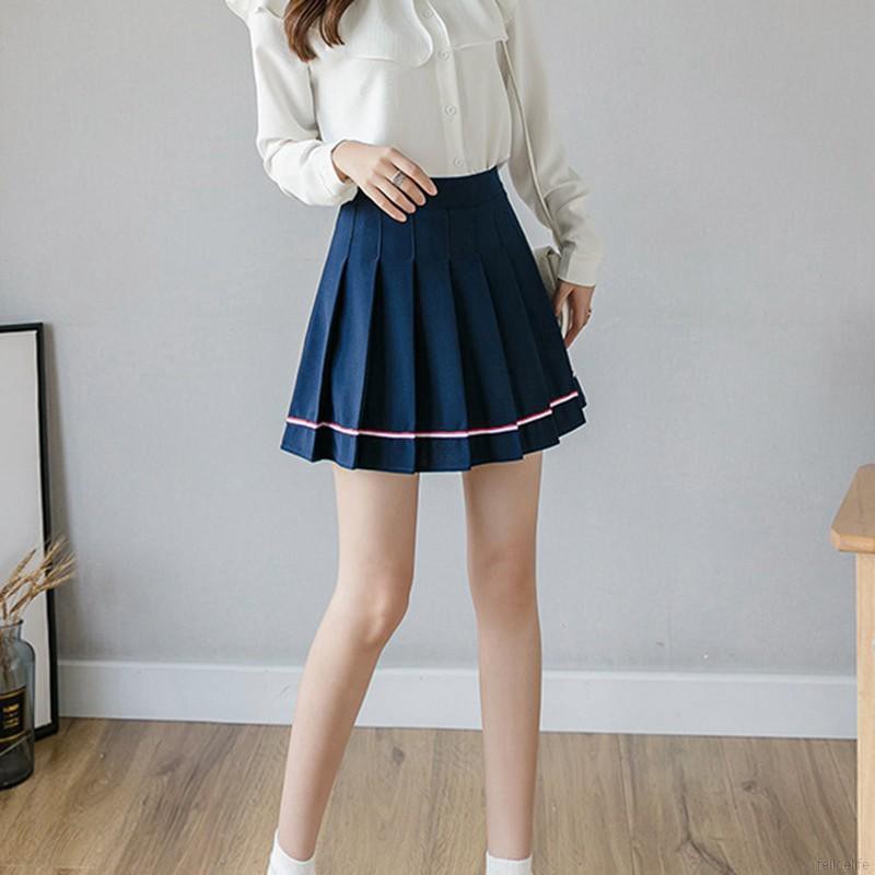 Váy lưng cao xếp li màu sắc xinh xắn dành cho nữ