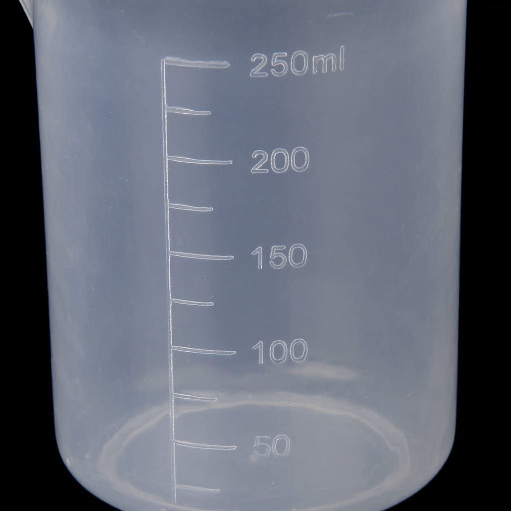 Set 3 cốc đo lường bằng nhựa có chia vạch dành cho phòng thí nghiệm