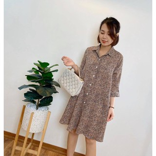 Đầm sơmi ZR hoạ tiết