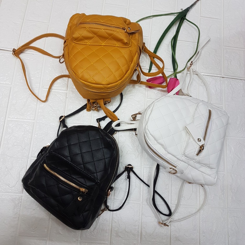 Balo nữ trám mini thêu ô siêu xinh