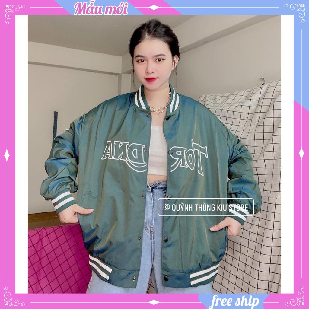 Áo khoác gió bomber 💖FREESHIP💖 Áo bomber nữ màu xanh siêu lạ AD46 SUNNY