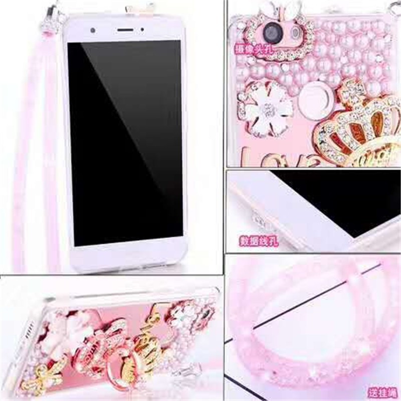 OPPO A9 A5 2020 F11 F9 Pro A7 A5 A3S R17 R15 R11 R11s Plus Pro A83 A79 A71 Mirror Crown Gems Case