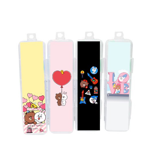 Bộ compa gấu brown thỏ cony vịt sally CP4 dễ thương kèm ngòi chì bấm compa cute ipod kpop