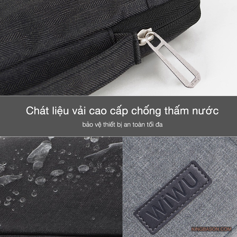 Túi chống sốc Laptop, Macbook cao cấp - Chính hãng - Bảo vệ chống nước Wiwu Gearmax Pocket