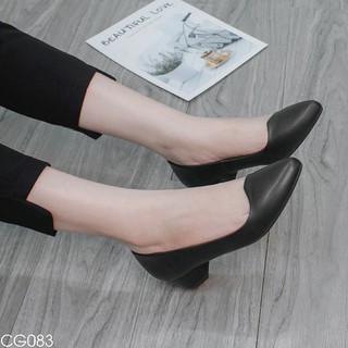 Giày cao gót bít mũi cao 3cm size lớn 40 41 42 43