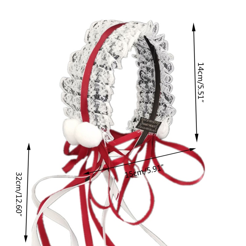 Flgo Kẹp Tóc Ruy Băng Dài Đính Nơ Bằng Lông Xù Phối Ren Dành Cho Hóa Trang