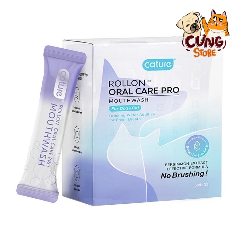 Gel vệ sinh răng miệng Cature dành cho chó mèo 5ml 30 gói thơm miệng, sạch răng (1 gói)