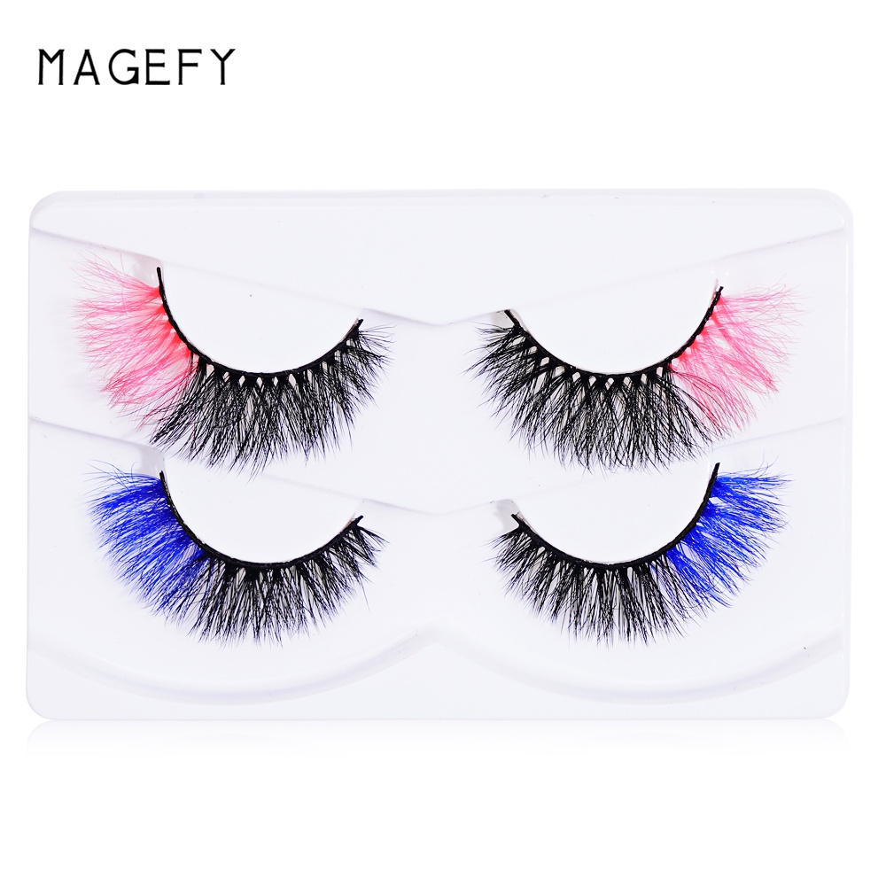 [Hàng mới về] Bộ 2 cặp mi giả dáng cong và dày nhiều màu sắc thời trang