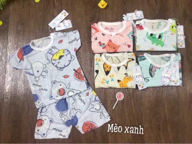 ( XẢ HÀNG ) Bộ cotton cộc  sợi tre Cho bé