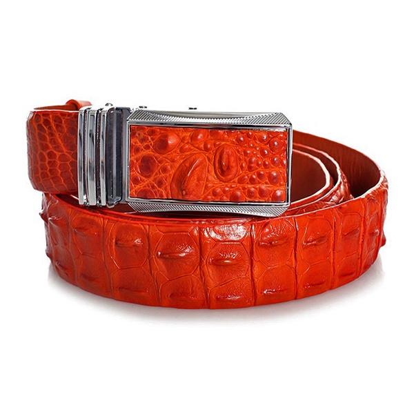 Thắt lưng nam Huy Hoàng da cá sấu nguyên con màu vàng bò HP4206