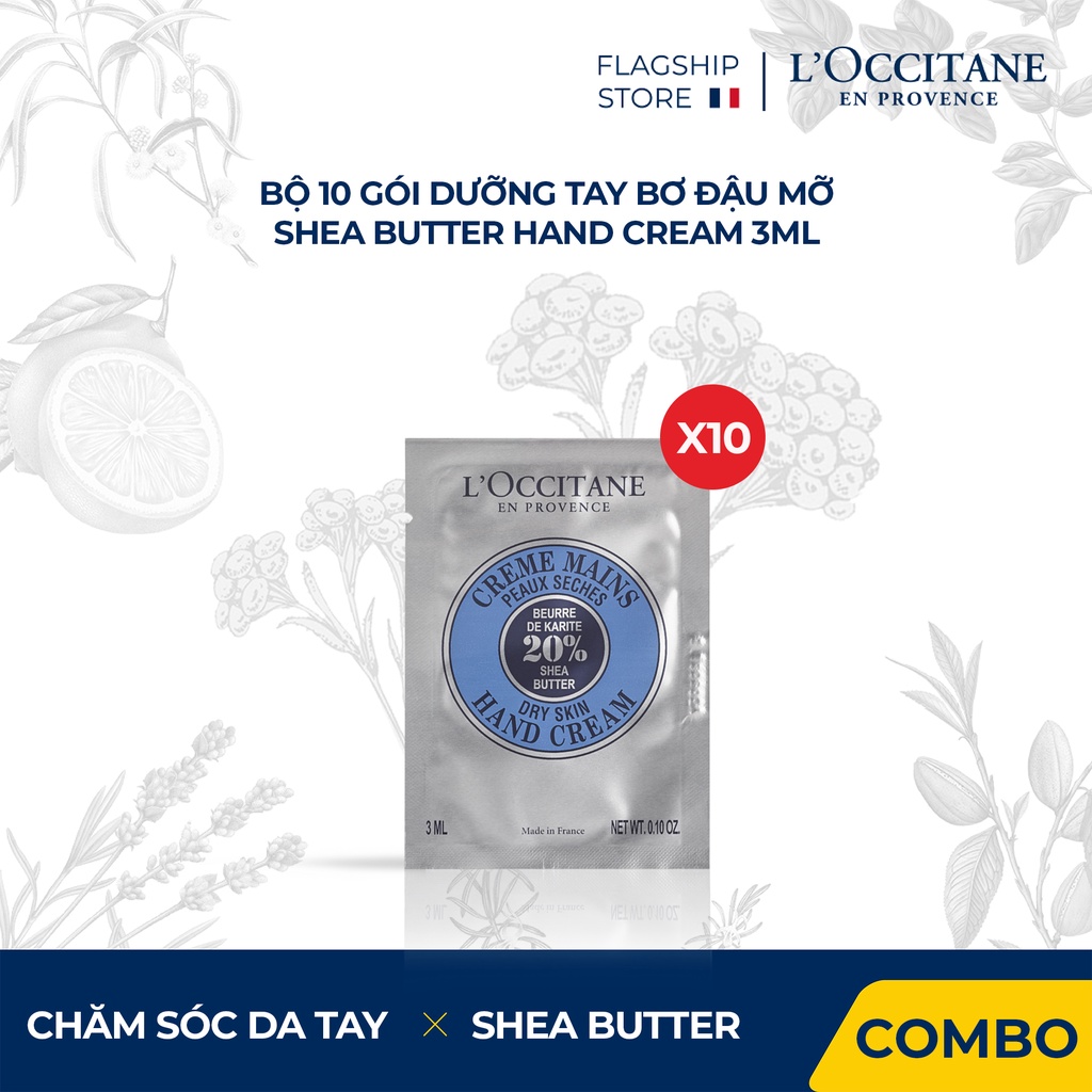 Bộ 10 Kem Dưỡng Da Tay Bơ Đậu Mỡ 3ml L'Occitane