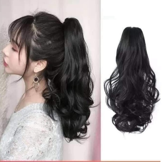 Tóc giả nữ ngoạm xoăn sóng bồng bềnh dài 40cm