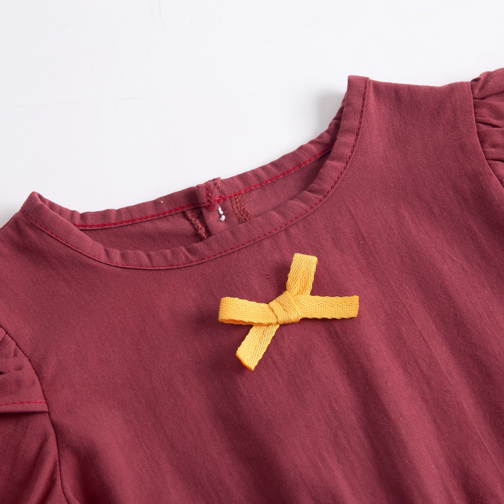 Bộ Đồ Cotton Liền Thân Sanlutoz Dài Tay Thiết Kế Màu Đỏ Đáng Yêu Cho Bé Gái Sơ Sinh