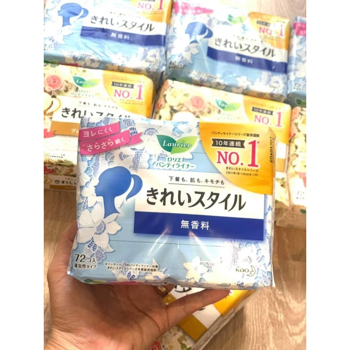 Băng Vệ Sinh Laurier Hàng Ngày 1mm Không Mùi (72 miếng) Nội Địa Nhật Bản - SAKUKO
