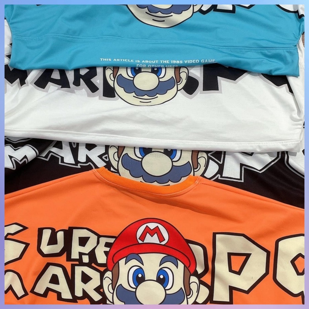 Áo thun Unisex form rộng có cả Bigsize in hình Mario. Áo phông tay lỡ vải cotton co giãn, thoáng mát, thấm hút mồ hôi