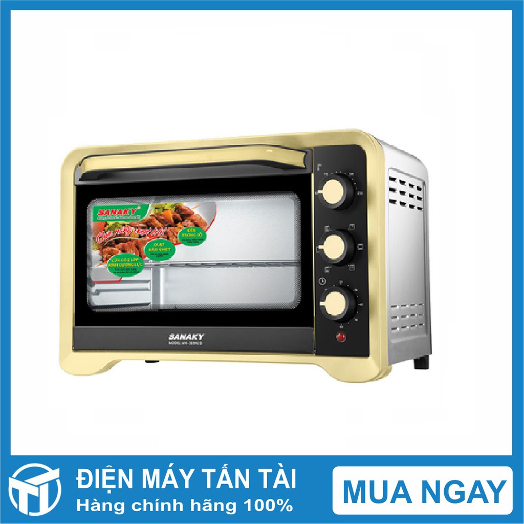 LÒ NƯỚNG SANAKY VH359N2D , Dung Tích Thực 35 Lít, Công Suất	1600W ,Chức năng xiên quay, đèn trong khoang lò