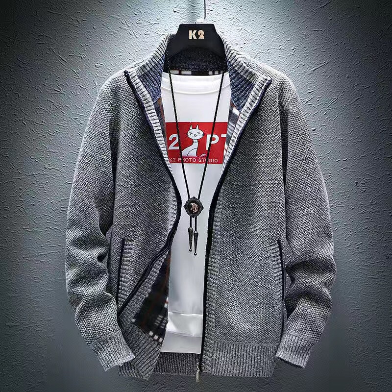 Áo Khoác Cardigan Len Lót Lông Dày Dặn Phong Cách Thanh Lịch