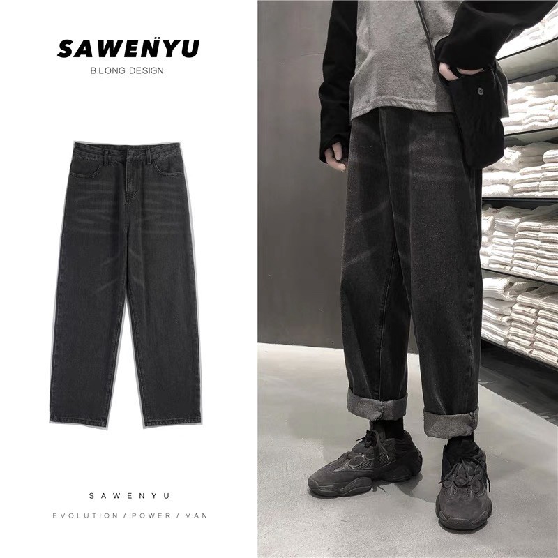 QUẦN BAGGY JEANS ỐNG RỘNG FORM UNISEX (kèm hình chụp thật)
